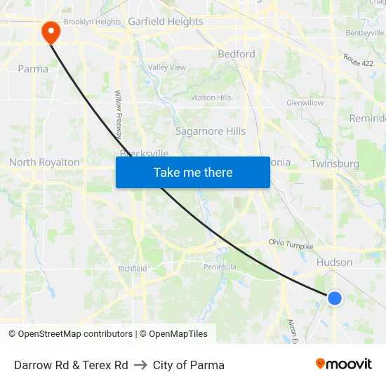 Darrow Rd & Terex Rd to City of Parma map