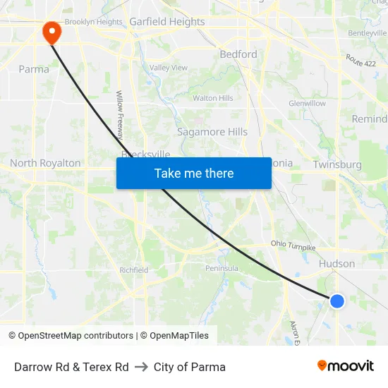Darrow Rd & Terex Rd to City of Parma map
