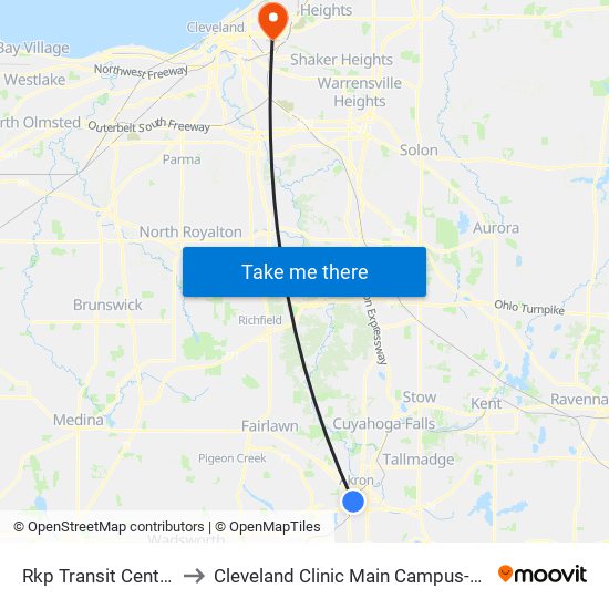 Rkp Transit Center to Cleveland Clinic Main Campus-ER map