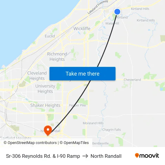 Sr-306 Reynolds Rd. & I-90 Ramp to North Randall map