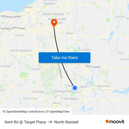 Kent Rd @ Target Plaza to North Randall map
