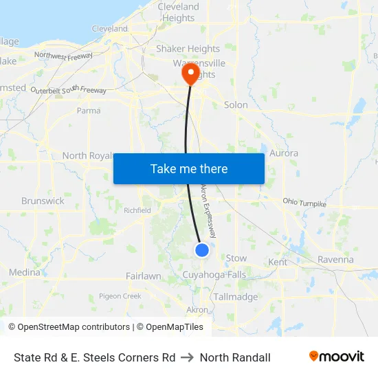 State Rd & E. Steels Corners Rd to North Randall map