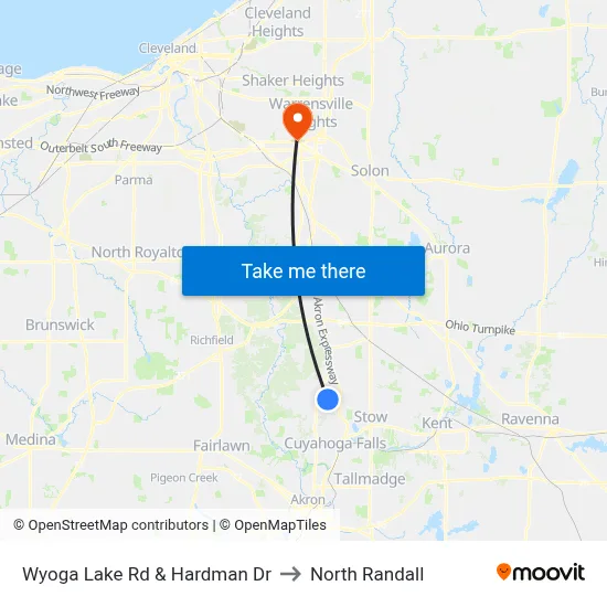 Wyoga Lake Rd & Hardman Dr to North Randall map