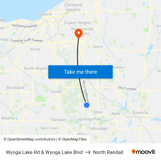 Wyoga Lake Rd & Wyoga Lake Blvd to North Randall map