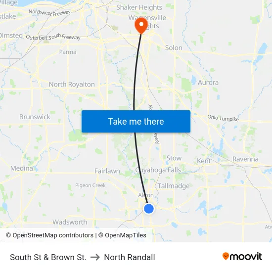 South St & Brown St. to North Randall map