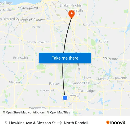 S. Hawkins Ave & Slosson St to North Randall map