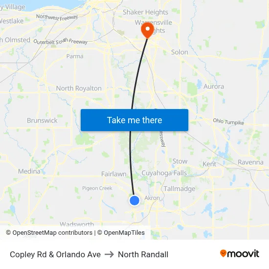 Copley Rd & Orlando Ave to North Randall map