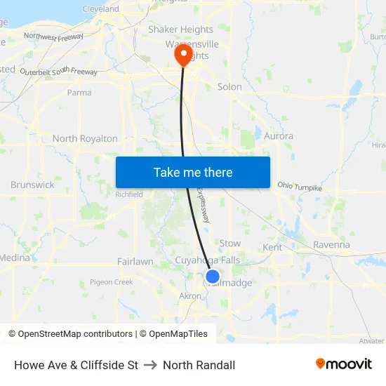 Howe Ave & Cliffside St to North Randall map