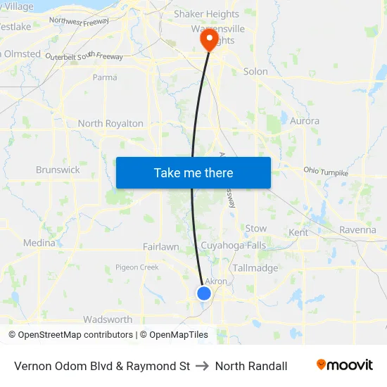 Vernon Odom Blvd & Raymond St to North Randall map