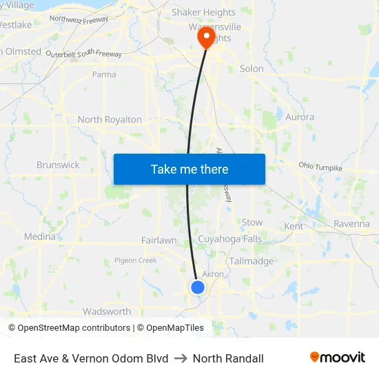 East Ave & Vernon Odom Blvd to North Randall map