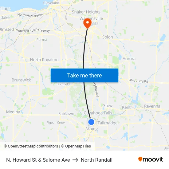 N. Howard St & Salome Ave to North Randall map
