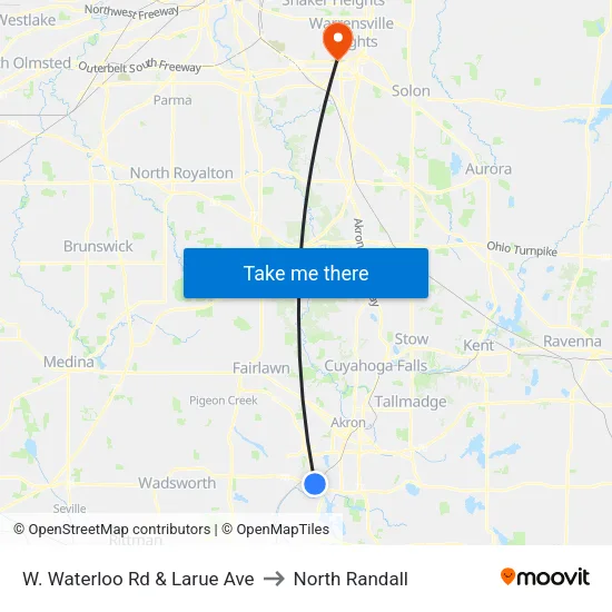 W. Waterloo Rd & Larue Ave to North Randall map