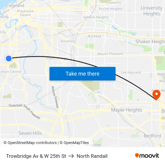 Trowbridge Av & W 25th St to North Randall map