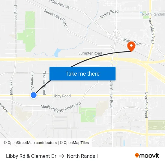 Libby Rd & Clement Dr to North Randall map