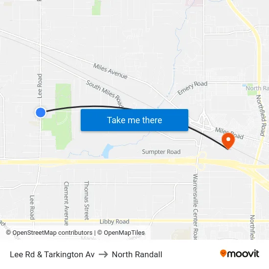 Lee Rd & Tarkington Av to North Randall map