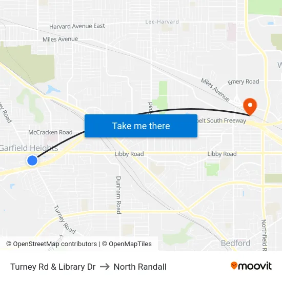 Turney Rd & Library Dr to North Randall map