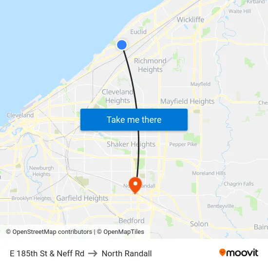 E 185th St & Neff Rd to North Randall map