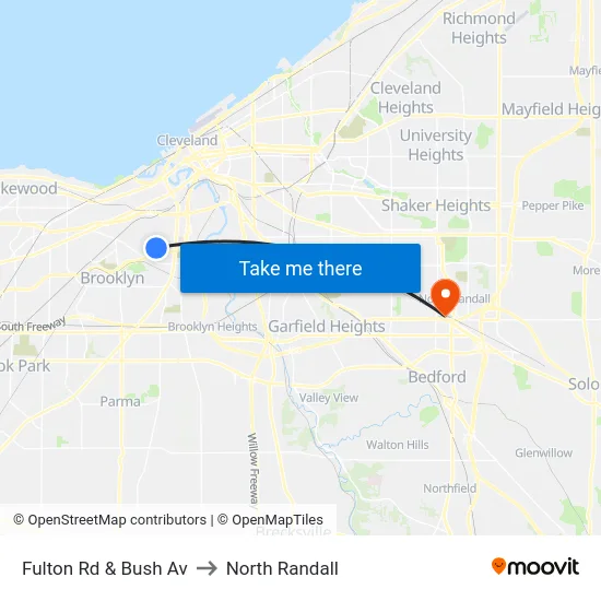 Fulton Rd & Bush Av to North Randall map