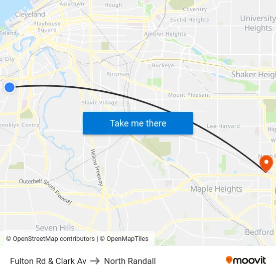 Fulton Rd & Clark Av to North Randall map