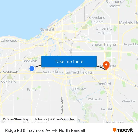 Ridge Rd & Traymore Av to North Randall map