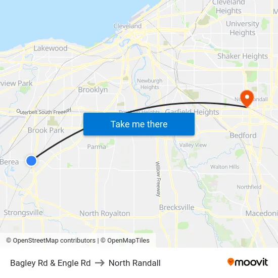 Bagley Rd & Engle Rd to North Randall map