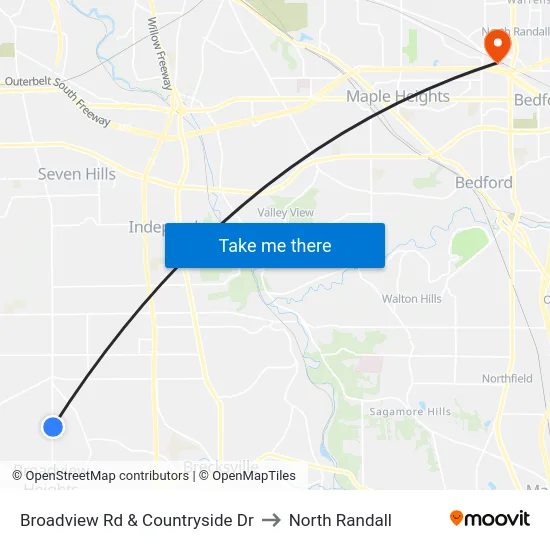 Broadview Rd & Countryside Dr to North Randall map