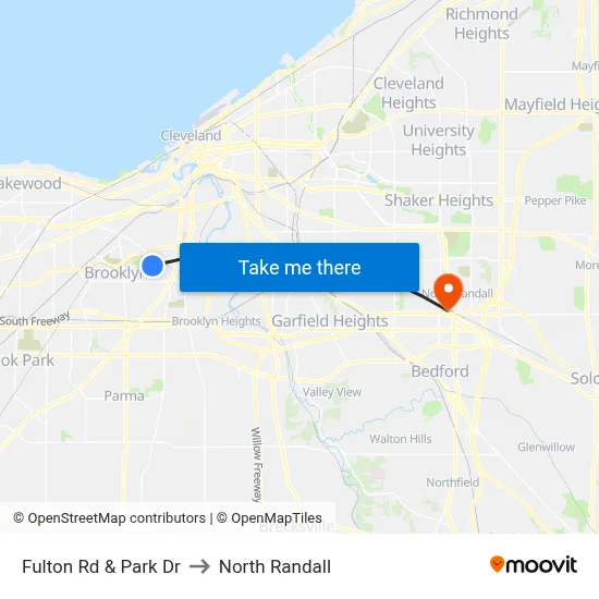 Fulton Rd & Park Dr to North Randall map