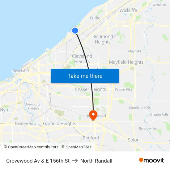 Grovewood Av & E 156th St to North Randall map