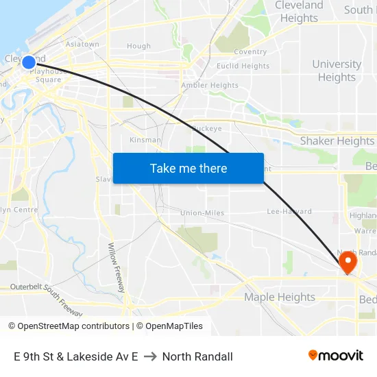 E 9th St & Lakeside Av E to North Randall map
