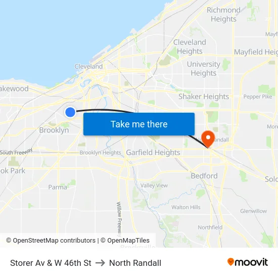 Storer Av & W 46th St to North Randall map
