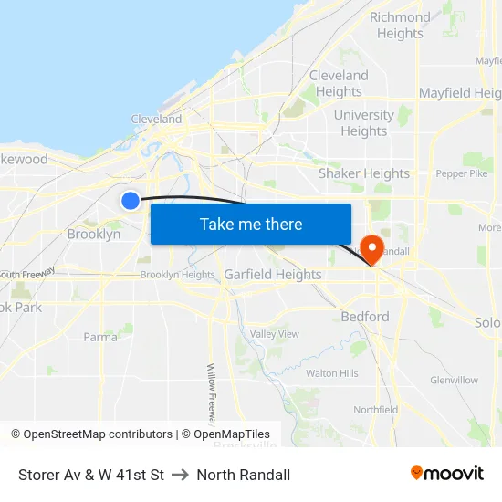 Storer Av & W 41st St to North Randall map