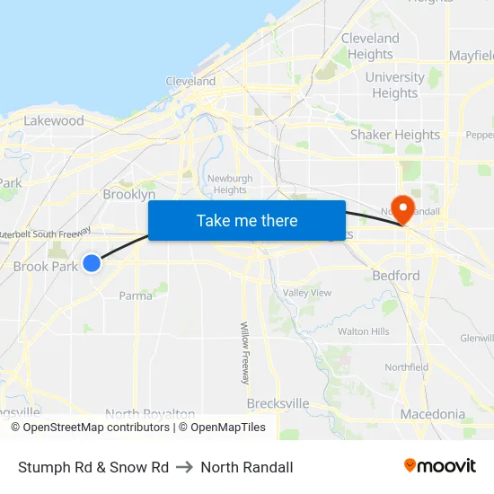 Stumph Rd & Snow Rd to North Randall map