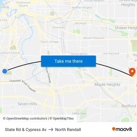 State Rd & Cypress Av to North Randall map