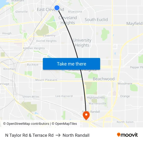 N Taylor Rd & Terrace Rd to North Randall map