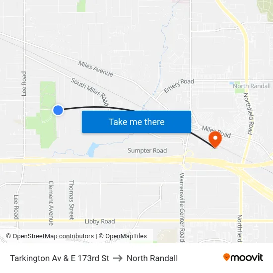 Tarkington Av & E 173rd St to North Randall map