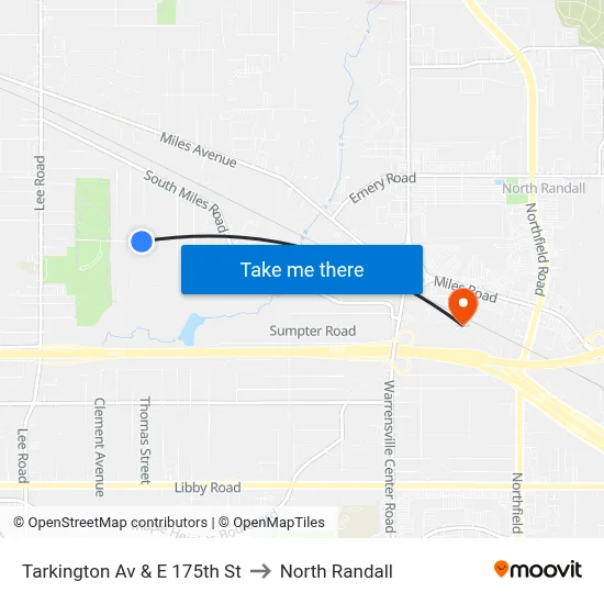 Tarkington Av & E 175th St to North Randall map