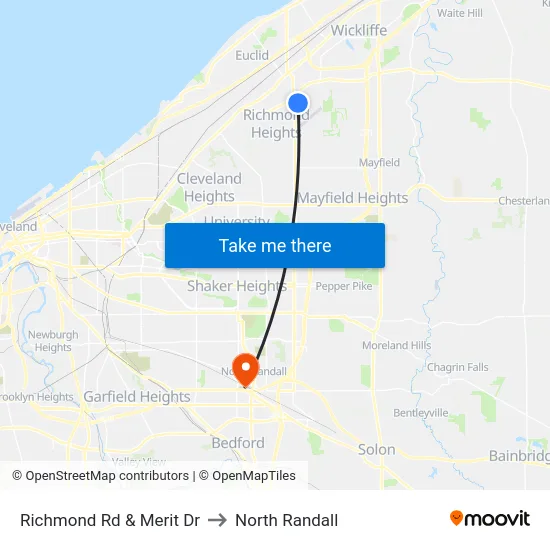 Richmond Rd & Merit Dr to North Randall map