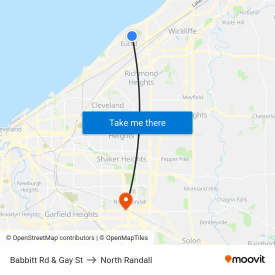 Babbitt Rd & Gay St to North Randall map