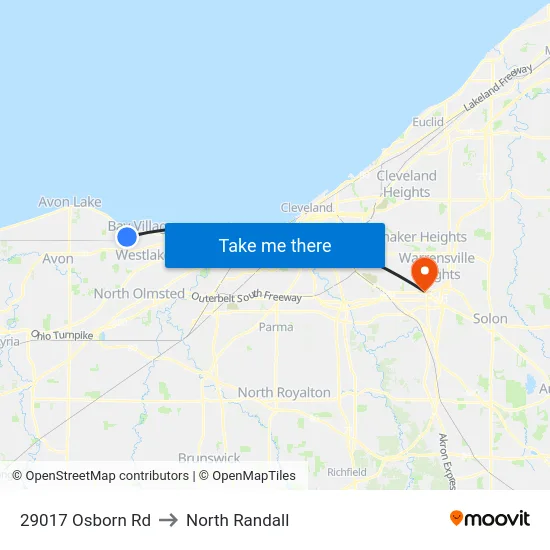 29017 Osborn Rd to North Randall map