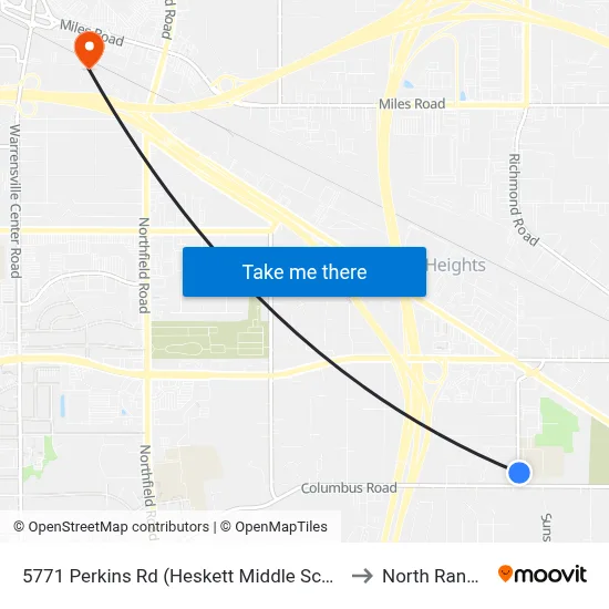 5771 Perkins Rd (Heskett Middle School) to North Randall map