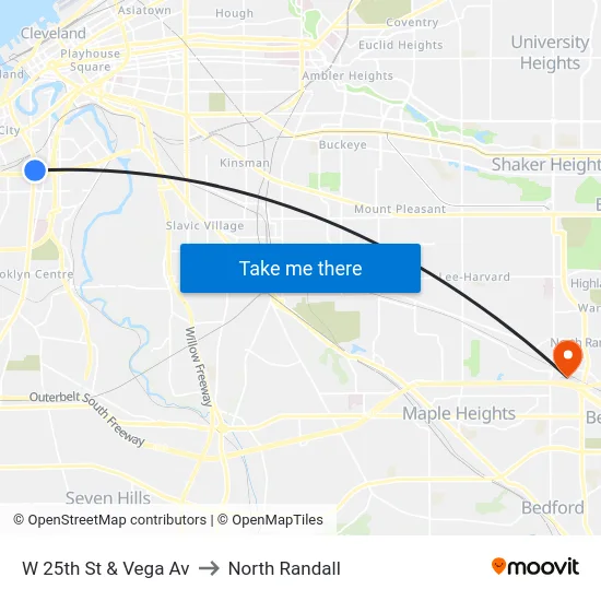 W 25th St & Vega Av to North Randall map
