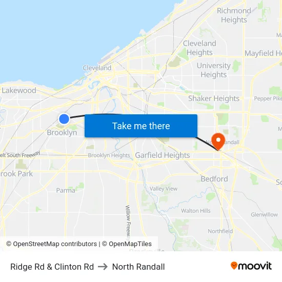 Ridge Rd & Clinton Rd to North Randall map