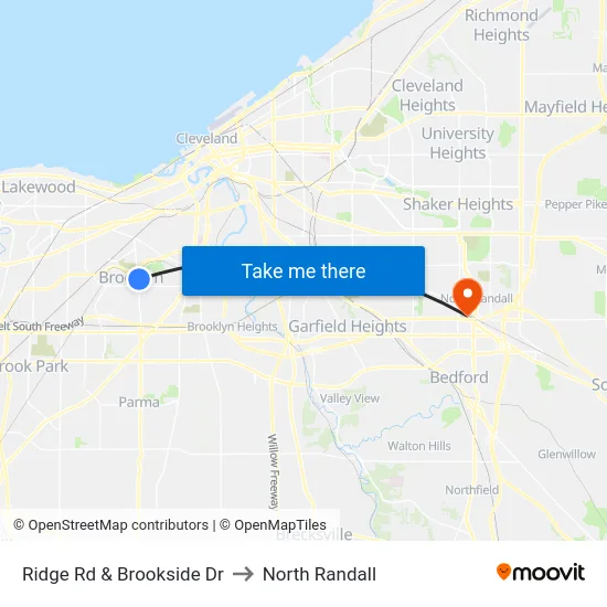 Ridge Rd & Brookside Dr to North Randall map