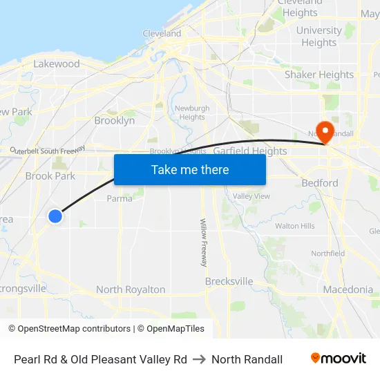 Pearl Rd & Old Pleasant Valley Rd to North Randall map