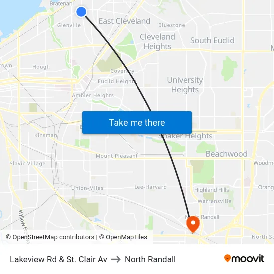 Lakeview Rd & St. Clair Av to North Randall map