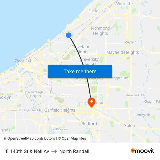 E 140th St & Nell Av to North Randall map