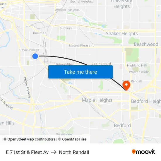 E 71st St & Fleet Av to North Randall map
