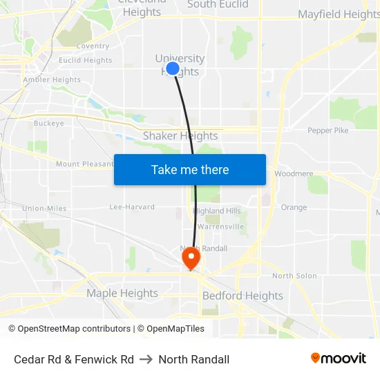 Cedar Rd & Fenwick Rd to North Randall map