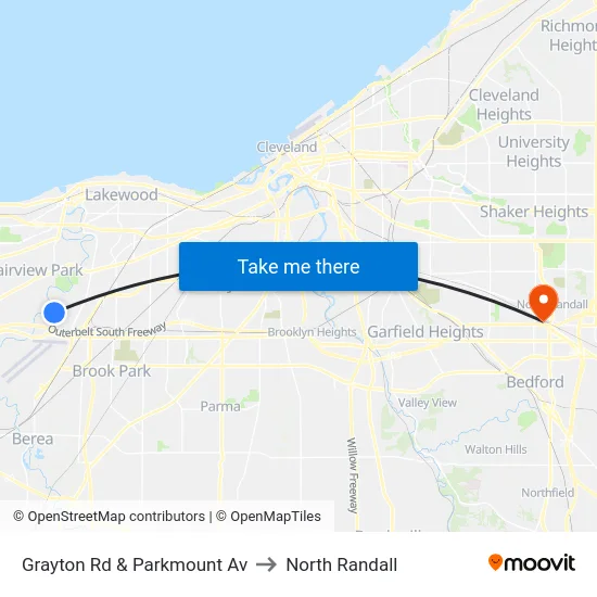 Grayton Rd & Parkmount Av to North Randall map