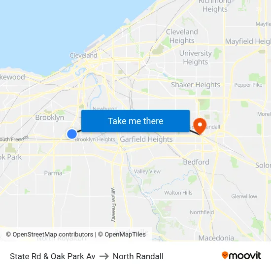 State Rd & Oak Park Av to North Randall map